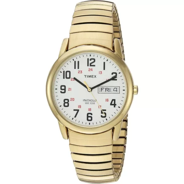 Timex Mens Easy Reader WatchGoldToneGoldToneWhite35mm