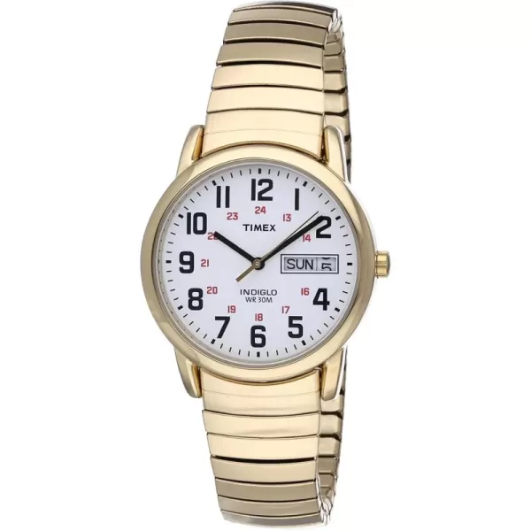 Timex Mens Easy Reader WatchGoldToneGoldToneWhiteB35mm