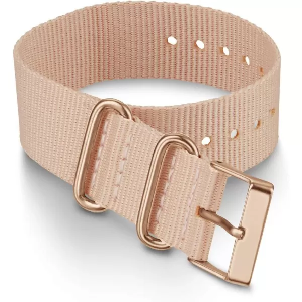 Timex SingleLayer 20mm SlipThru StrapPinkRose GoldTone