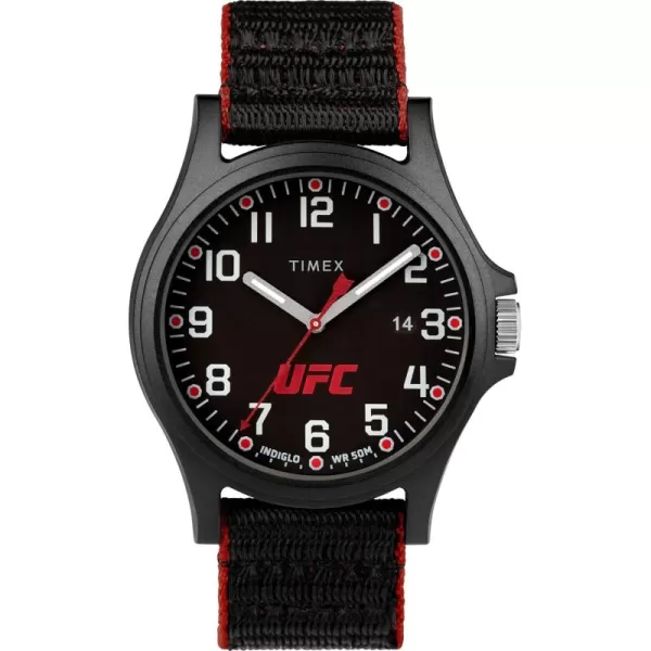 Timex UFC Mens Apex 40mm WatchBlackBlackBlackRed