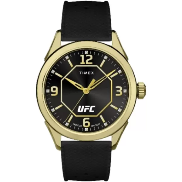 Timex UFC Mens Athena 42mm WatchBlackGoldTone