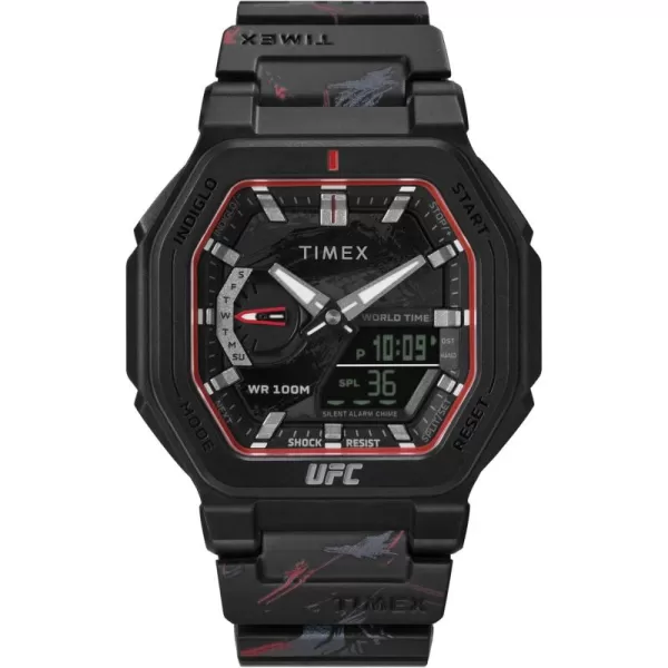 Timex UFC Mens Colossus 45mm WatchBlackBlackBlack
