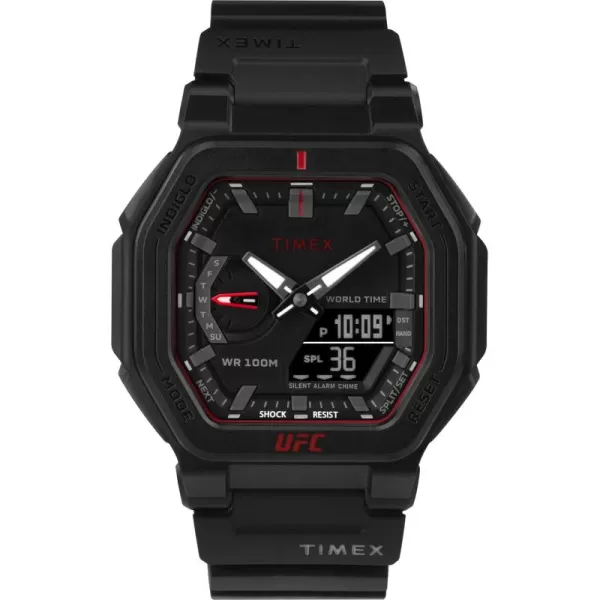 Timex UFC Mens Colossus 45mm WatchBlackRed
