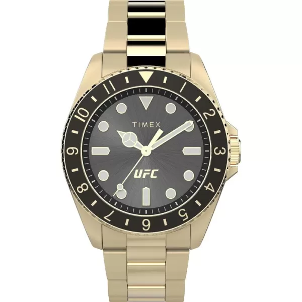 Timex UFC Mens Debut 42mm WatchGoldToneBlackGoldTone