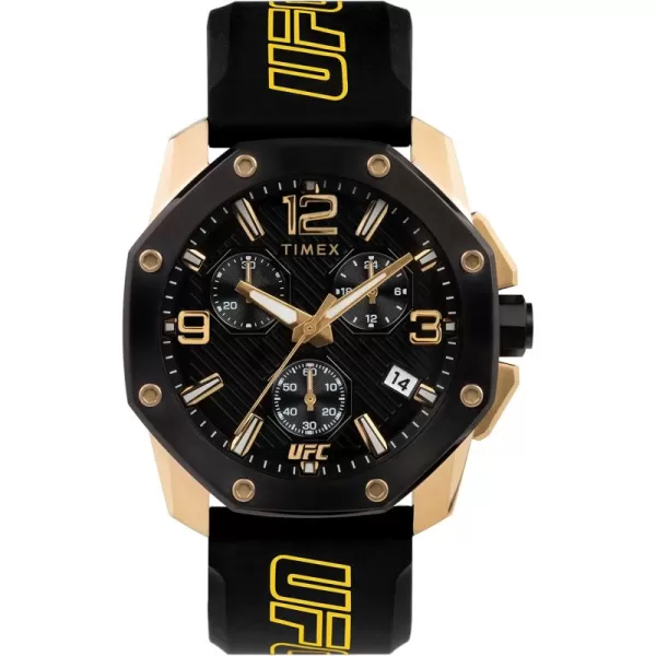 Timex UFC Mens Icon 45mm WatchBlackGoldTone