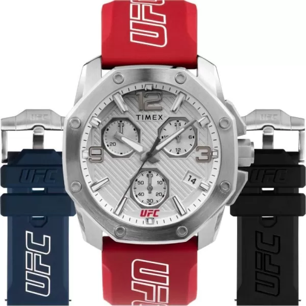 Timex UFC Mens Icon 45mm WatchRedBlackSilverTone