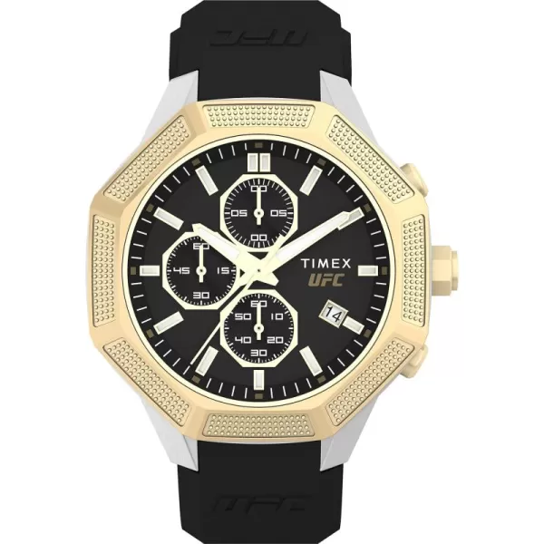 Timex UFC Mens King 45mm WatchBlackBlackSilverTone