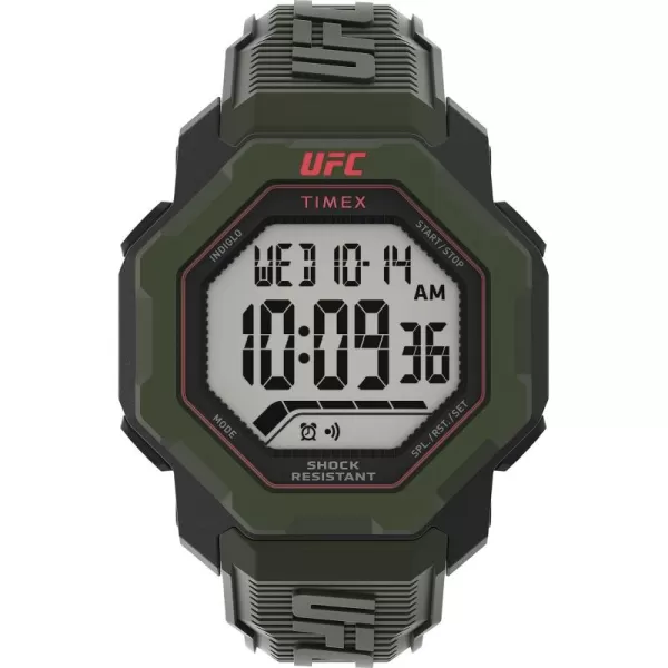 Timex UFC Mens Knockout 48mm WatchGreenDigitalBlack