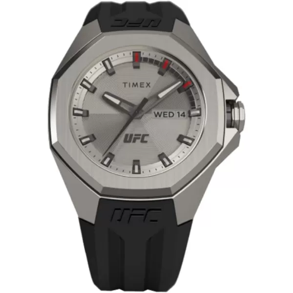 Timex UFC Mens Pro 44mm WatchBlackSilverTone