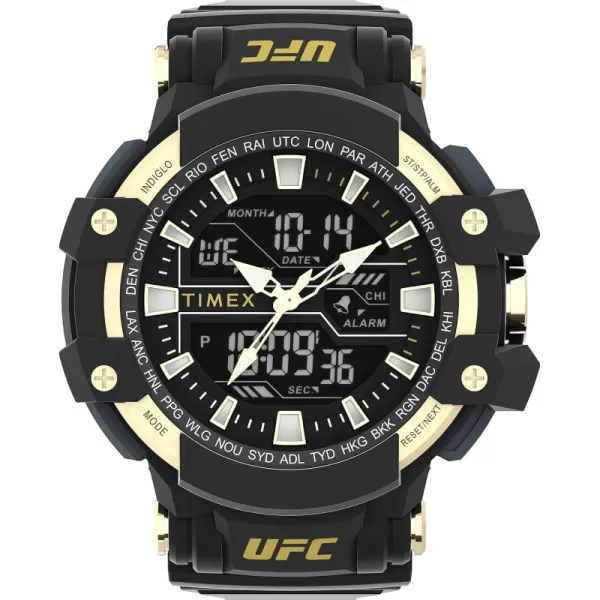 Timex UFC Mens Tactic 53mm WatchBlackBlackGold