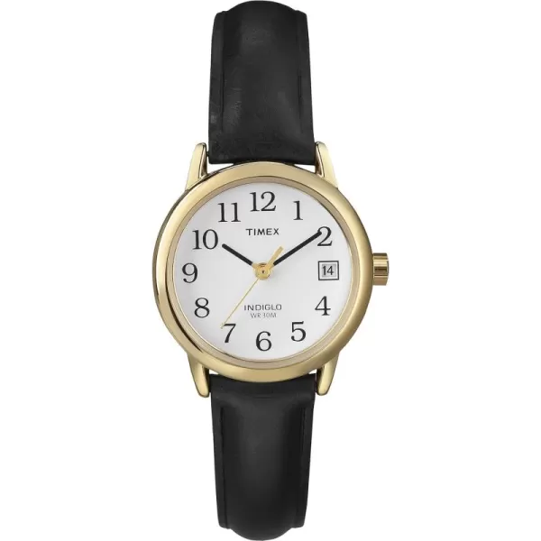 Timex Womens Easy Reader WatchBlackGoldToneWhite25mm