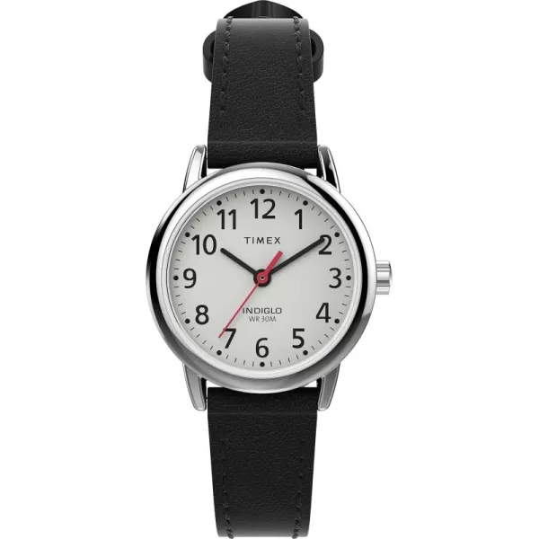 Timex Womens Easy Reader WatchBlackSilverToneWhite25mm