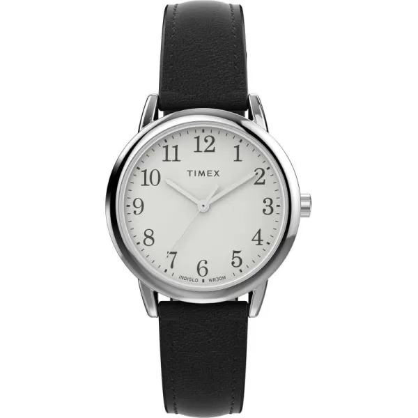 Timex Womens Easy Reader WatchBlackSilverToneWhite30mm