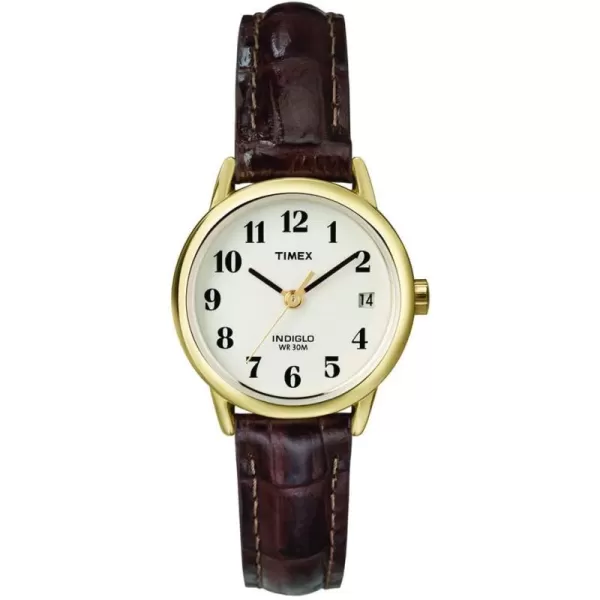 Timex Womens Easy Reader WatchBrownGoldToneNatural25mm