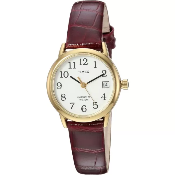 Timex Womens Easy Reader WatchBrownGoldToneWhite25mm