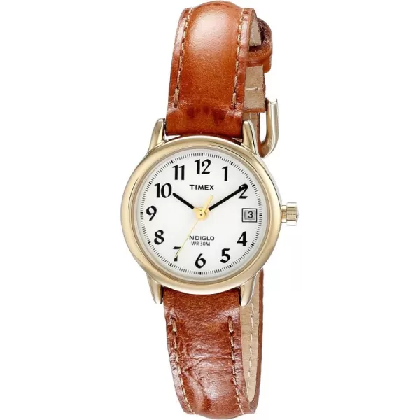 Timex Womens Easy Reader WatchBrownGoldToneWhiteC25mm