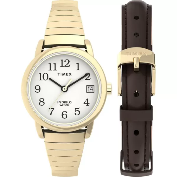 Timex Womens Easy Reader WatchGoldToneGoldToneWhite25mm