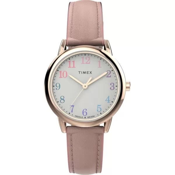 Timex Womens Easy Reader WatchPinkRose GoldToneWhite30mm