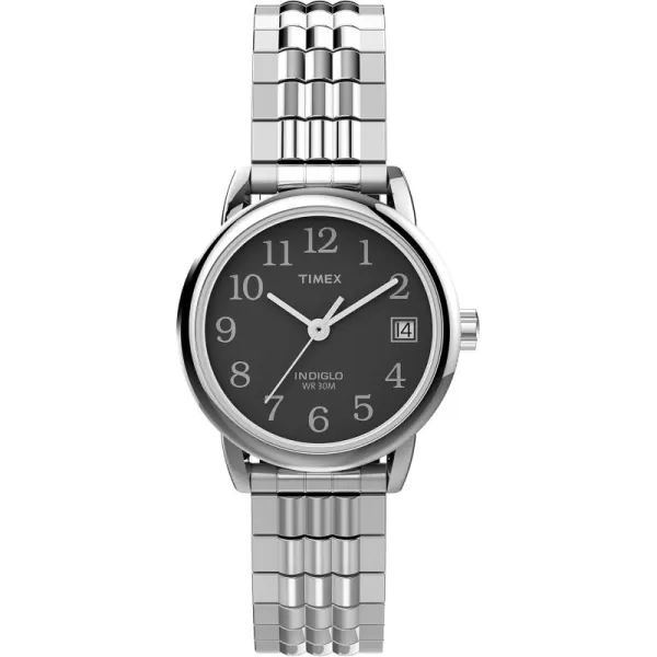 Timex Womens Easy Reader WatchSilverToneSilverToneBlack25mm
