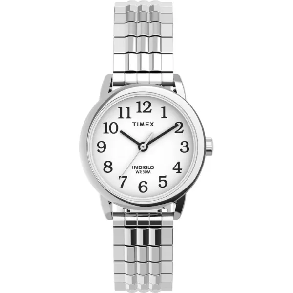 Timex Womens Easy Reader WatchSilverToneSilverToneWhite25mm