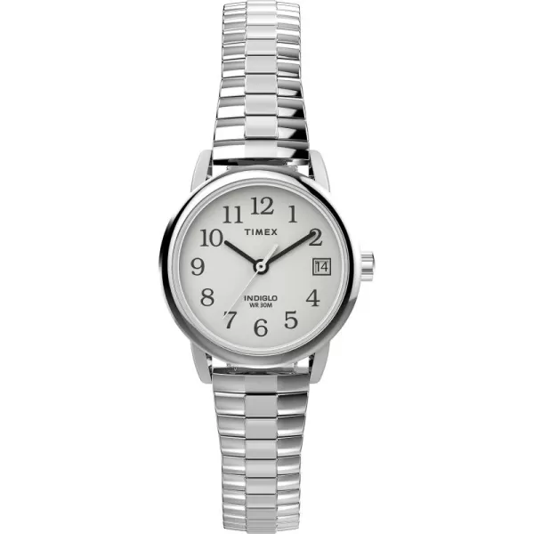Timex Womens Easy Reader WatchSilverToneSilverToneWhiteA25mm