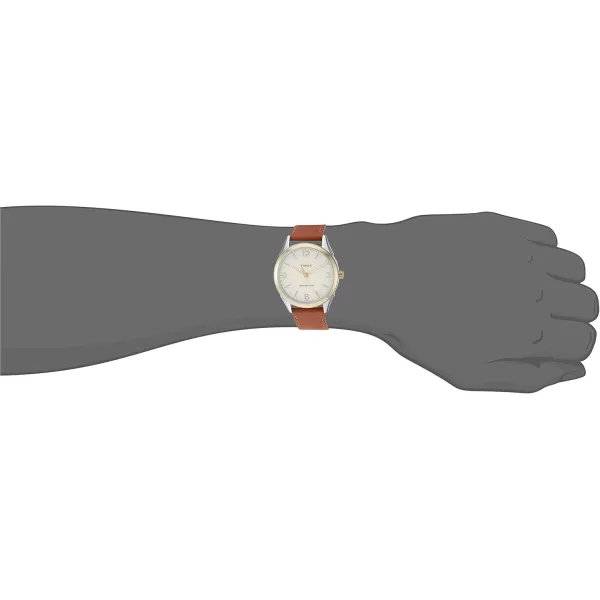 Timex Mens Briarwood WatchBrownGoldTone