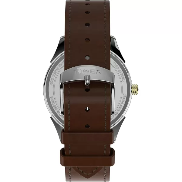 Timex Mens Briarwood WatchBrownGoldTone