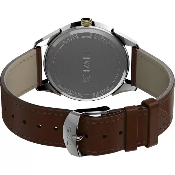 Timex Mens Briarwood WatchBrownGoldTone