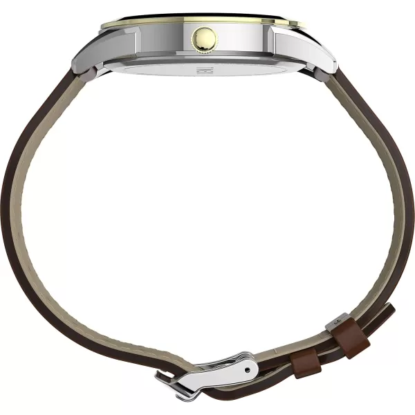 Timex Mens Briarwood WatchBrownGoldTone