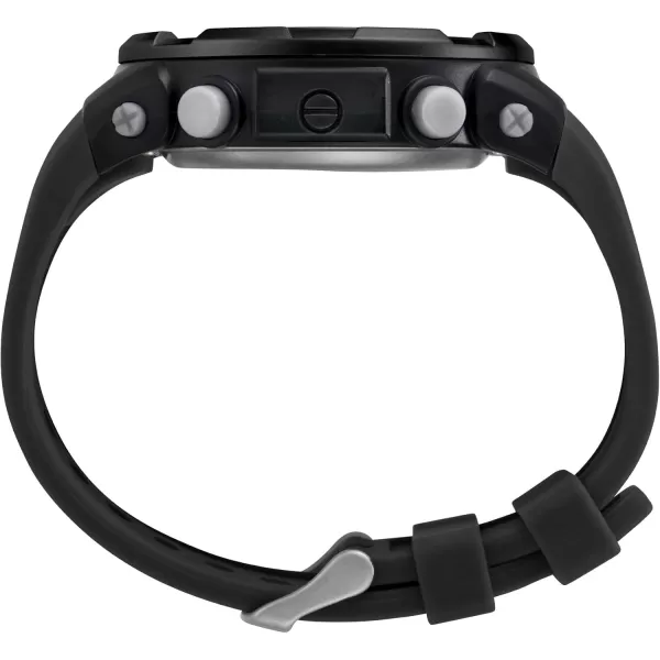 Timex Mens Digital 50mm Watch  Black Strap Digital Dial Black Case
