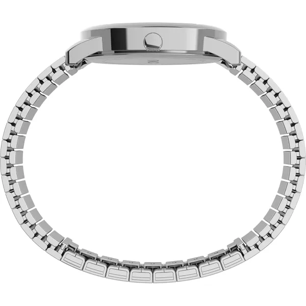 Timex Mens Easy Reader 35mm Perfect Fit WatchSilverToneWhite