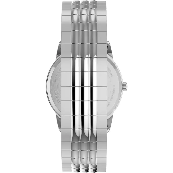 Timex Mens Easy Reader 35mm Perfect Fit WatchSilverToneWhite