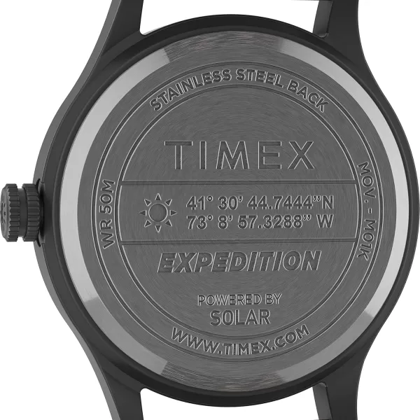 Timex Mens Expedition Scout Solar 40mm Watch  Gunmetal Case Gray Dial with Tan Genuine Leather Strap
