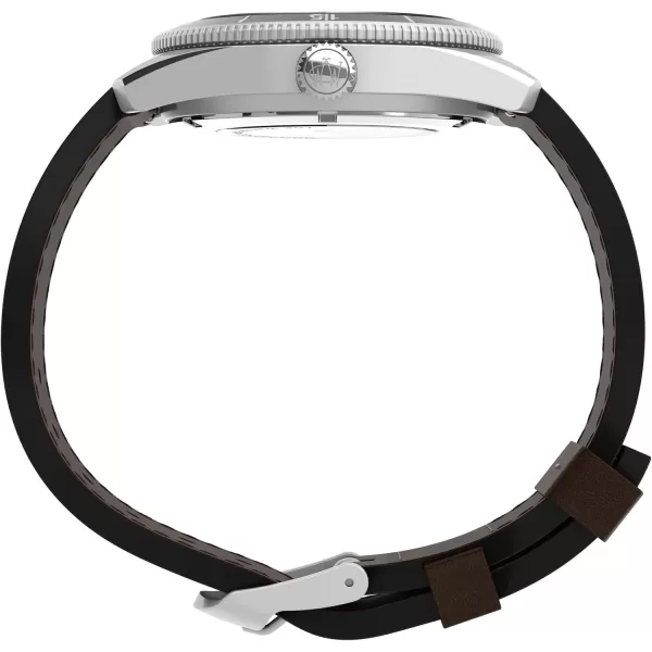 Timex Mens Waterbury Diver Automatic 40mm WatchBrownBlackStainless Steel