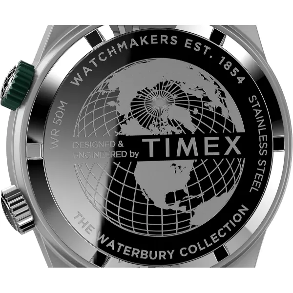 Timex Mens Waterbury Diver Automatic 40mm WatchStainless SteelBlackStainless Steel