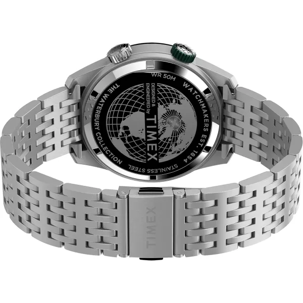 Timex Mens Waterbury Diver Automatic 40mm WatchStainless SteelBlackStainless Steel