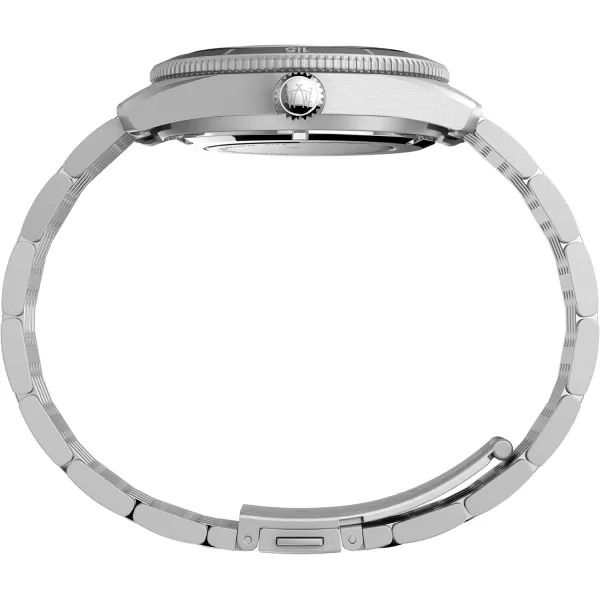 Timex Mens Waterbury Diver Automatic 40mm WatchStainless SteelGreyStainless Steel