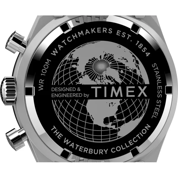 Timex Mens Waterbury Diver Automatic 40mm WatchStainless SteelSilverToneStainless Steel
