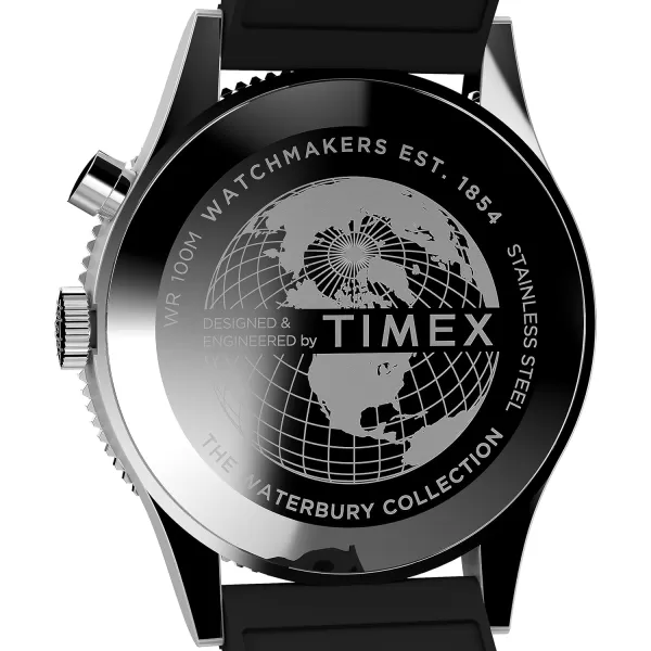 Timex Mens Waterbury Traditional 39mm WatchBlackBlackStainless Steel