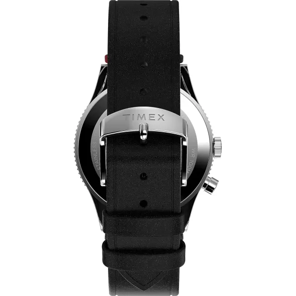Timex Mens Waterbury Traditional 39mm WatchBlackBlackStainless SteelRed
