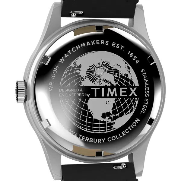 Timex Mens Waterbury Traditional 39mm WatchBlackBlackStainless SteelWhite