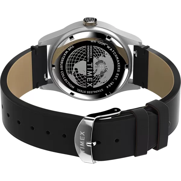 Timex Mens Waterbury Traditional 39mm WatchBlackBlackStainless SteelWhite