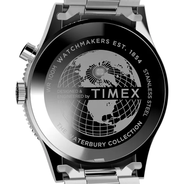 Timex Mens Waterbury Traditional 39mm WatchStainless SteelBlackStainless Steel