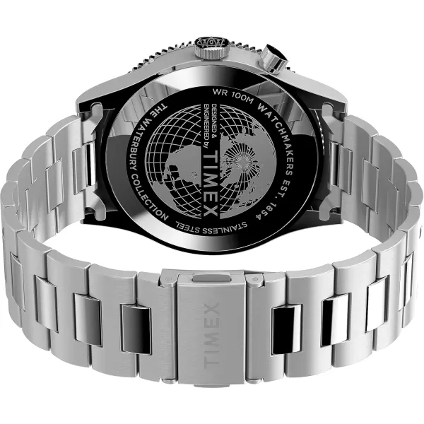 Timex Mens Waterbury Traditional 39mm WatchStainless SteelBlackStainless Steel