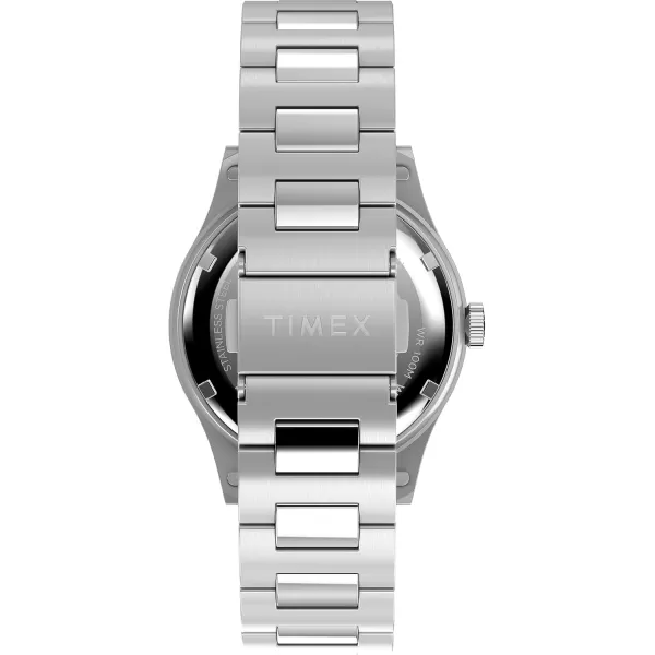 Timex Mens Waterbury Traditional 39mm WatchStainless SteelBlackStainless SteelWhite