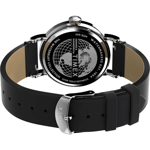 Timex Mens Waterbury Traditional 40mm WatchBlackBlackSilverTone
