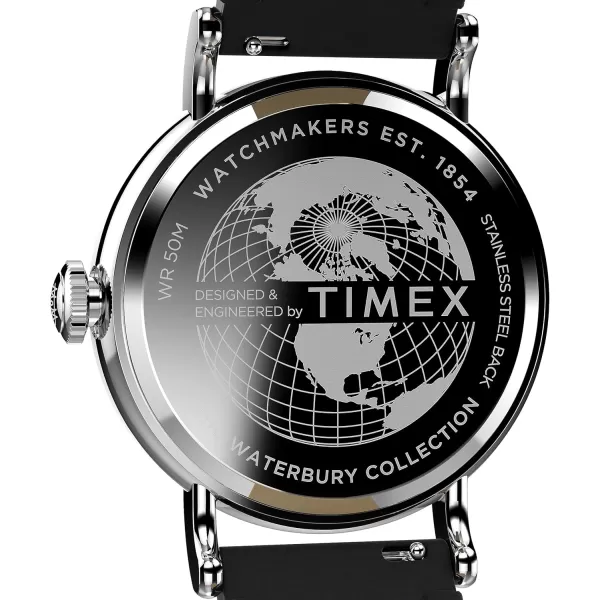 Timex Mens Waterbury Traditional 40mm WatchBlackBlackSilverTone