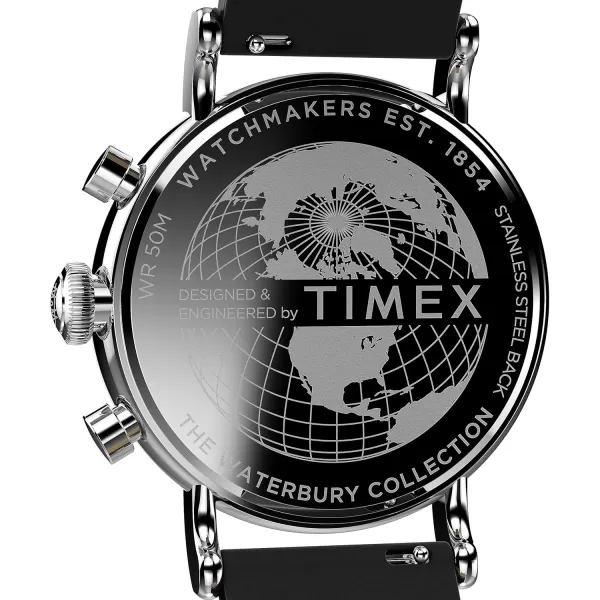 Timex Mens Waterbury Traditional 40mm WatchBlackBlackSilverToneChrono