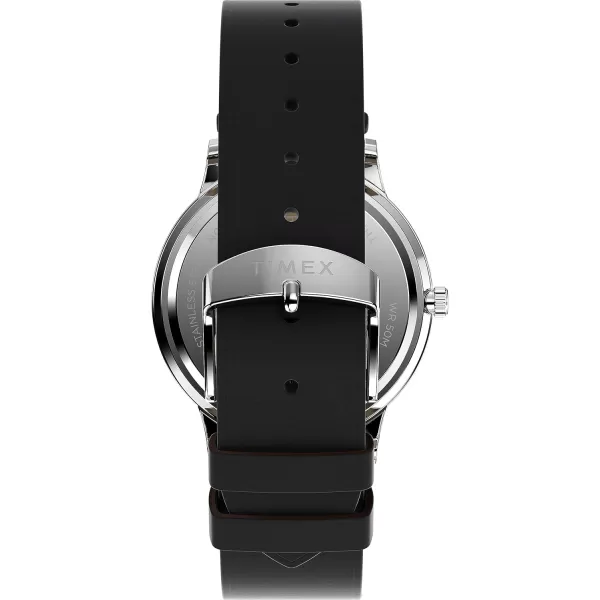 Timex Mens Waterbury Traditional 40mm WatchBlackWhiteStainless Steel