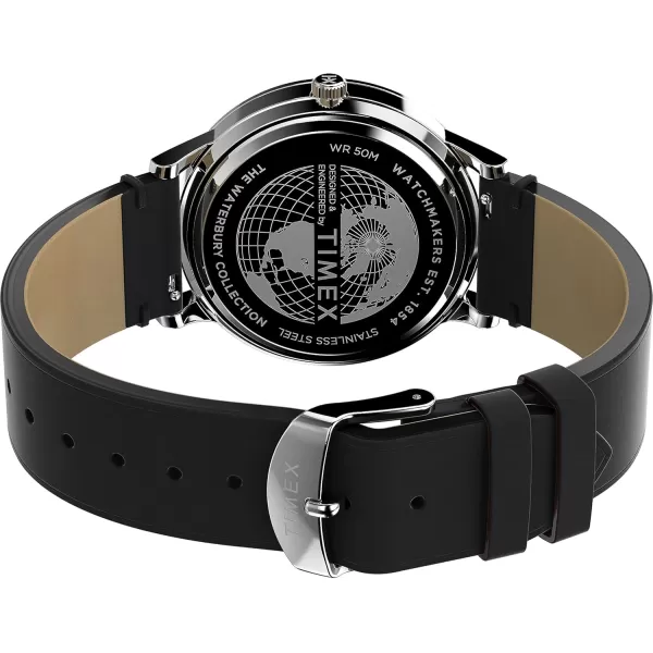 Timex Mens Waterbury Traditional 40mm WatchBlackWhiteStainless Steel